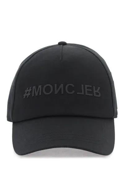 Moncler Baseball Cap Made Of Gab In Black