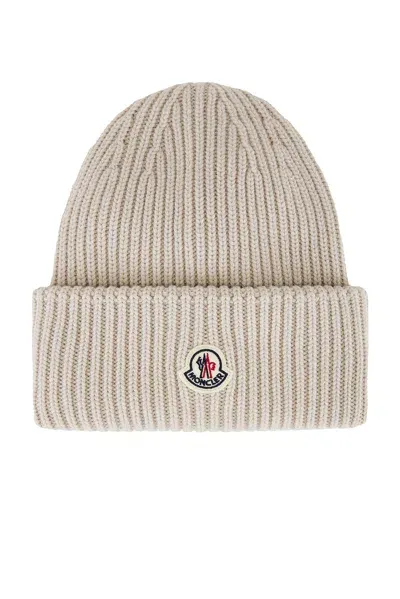 Moncler Beanie Hat In Cream