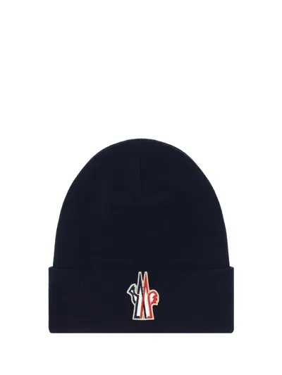 Moncler Navy Blue Wool Beanie Hat