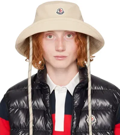 Moncler Beige Self-tie Bucket Hat In 050 -