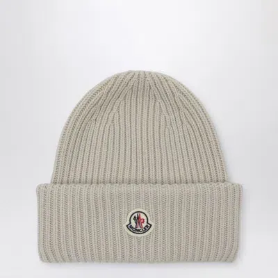 Moncler Beige Wool And Cashmere Bonnet In Blue