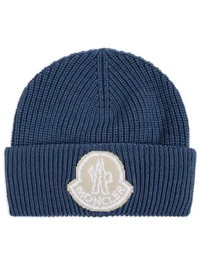 Moncler Berretto Tricot In Blue