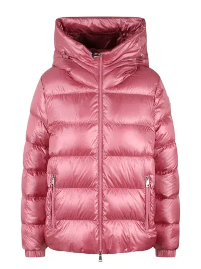 Moncler Biron Hooded Down Jacket In Pink