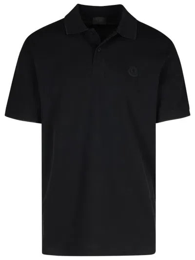 Moncler Black Cotton Polo Shirt