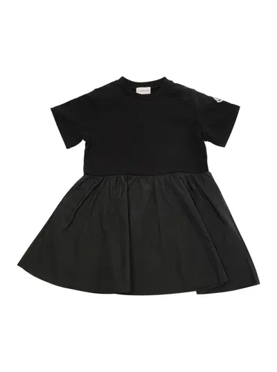 Moncler Kids' Cotton Fleece Dress In Black