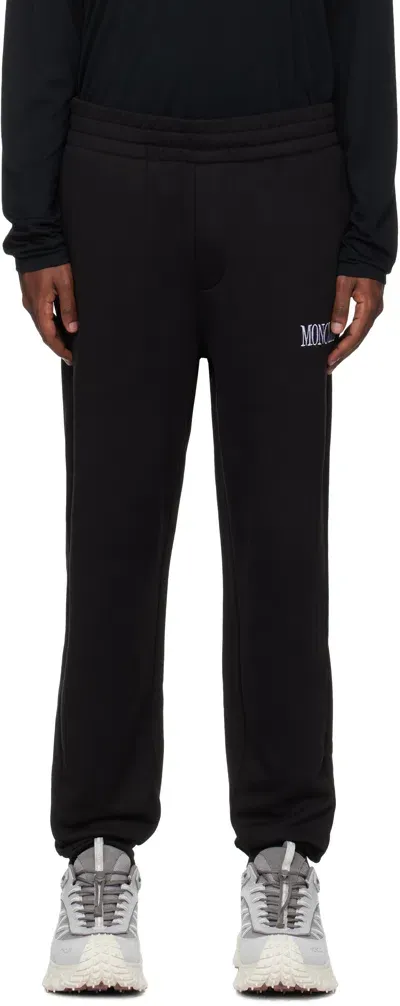 Moncler Black Logo Sweatpants In 999 - Black