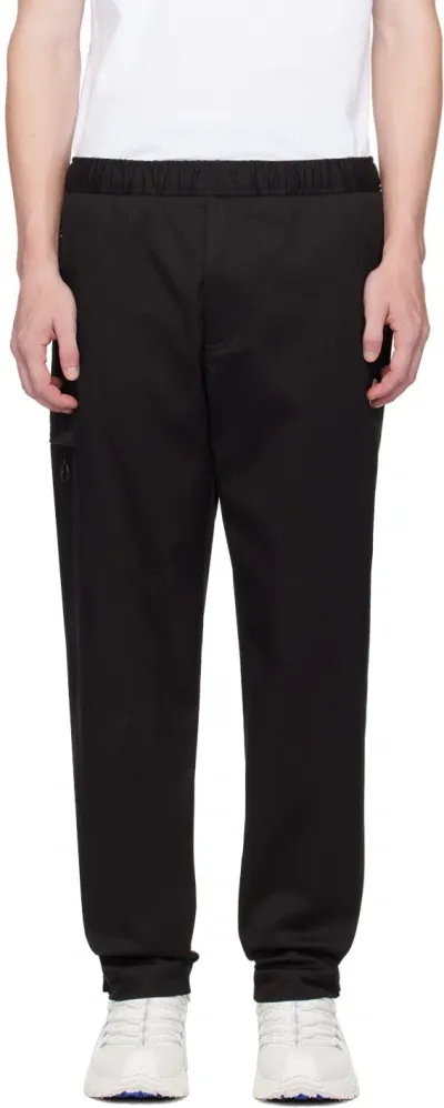 Moncler Black Patch Trousers In 999 - Black