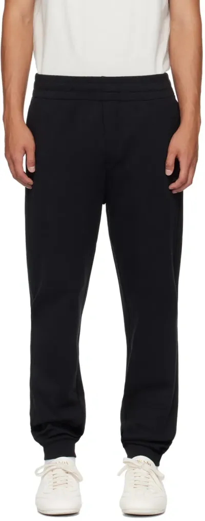 Moncler Black Plaque Sweatpants In 999 - Black