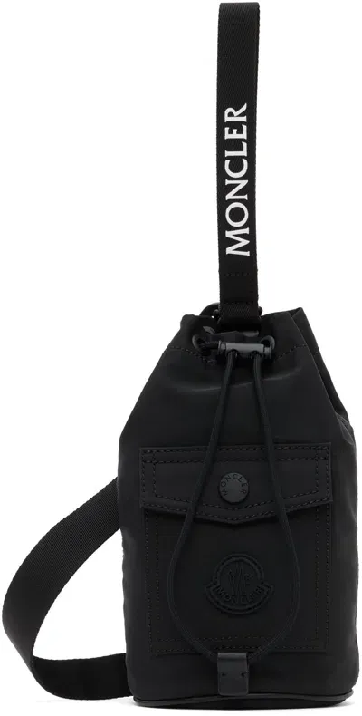 Moncler Black Trick Drawstring Pouch In 999 Black