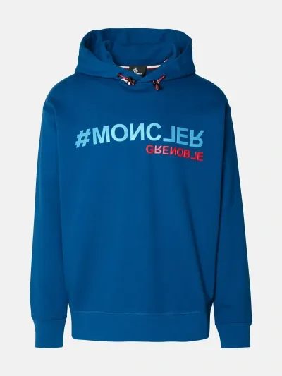 Moncler Felpa Logo Scritta In Blue