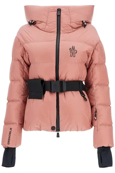 Moncler Bouquetin Hooded Puffer Jacket In Pink