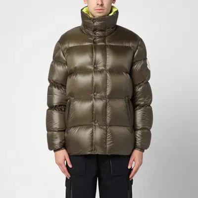 Moncler Khaki Leste Short Down Jacket In Green