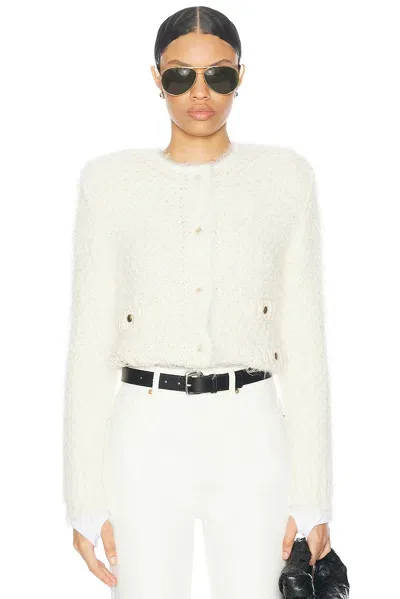 Moncler Button Up Cardigan In Silk White