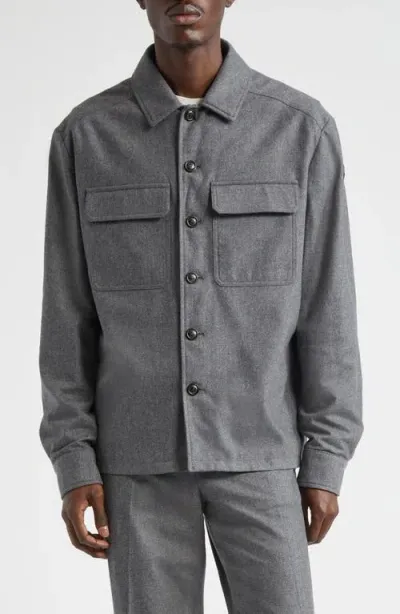 Moncler Cashmere Blend Shirt In Gray