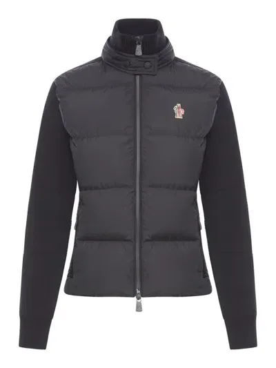 Moncler Padded Cardigan In Black  