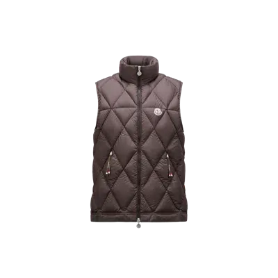 Moncler Collection Doudoune Sans Manches Aroula In Marron