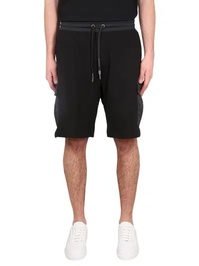 Moncler Cotton Bermuda Shorts In Black