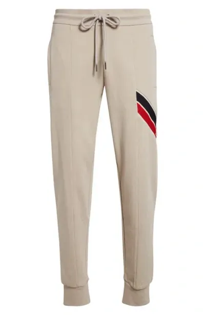 Moncler Cotton Blend Drawstring Joggers In Natural