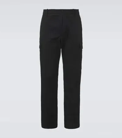 Moncler Cotton Gabardine Straight Pants In Black