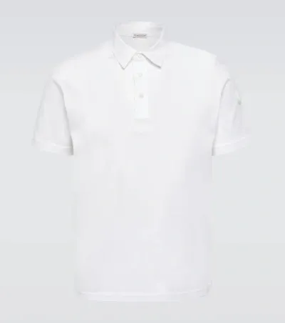 Moncler Cotton Polo Shirt In White