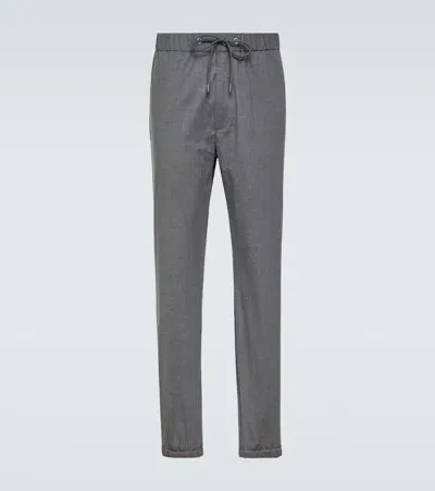 Moncler Cotton Straight Pants In Grey