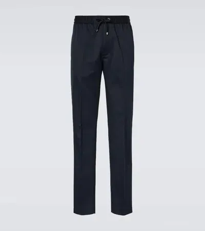 Moncler Cotton Twill Sweatpants In Blue