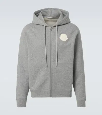 Moncler Cotton Zip-up Hoodie In Grey