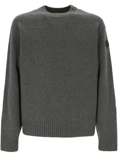 Moncler Crewneck Knit Sweater In Grey