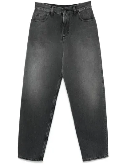 Moncler Cropped Jeans In Grey