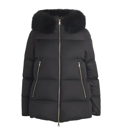 Moncler Down-filled Laichefur Parka In Black