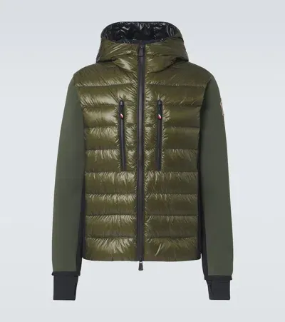 Moncler Down-paneled Cardigan In Black