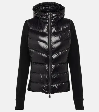 Moncler Technical Fleece And Nylon Jacket In Negro