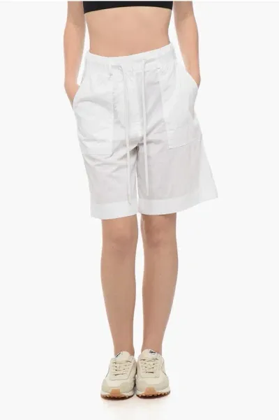 Moncler Drawstringed Nylon Shorts In White