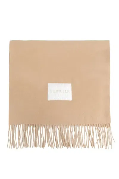 Moncler Felt Scarf In Beige