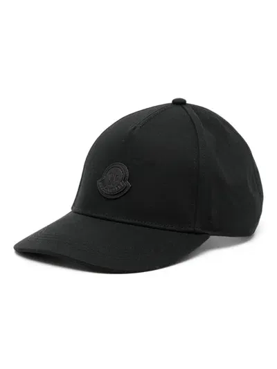 Moncler Gabardine Baseball Cap Accessories In Black