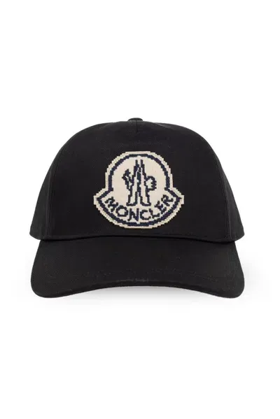 Moncler Gabardine Baseball Cap In Black