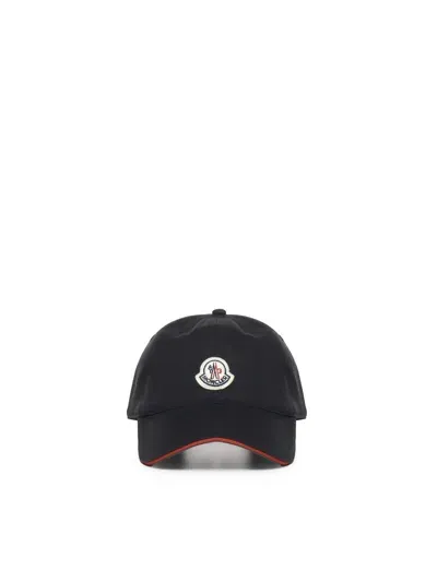 Moncler Black Gabardine Baseball Cap