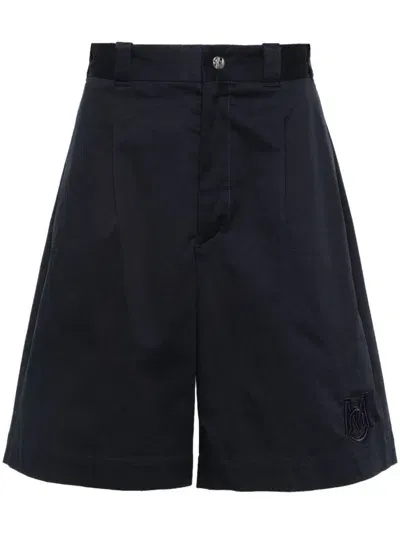 Moncler Gabardine Bermuda Shorts In Blue