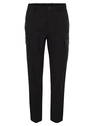 Moncler Gabardine Cargo Trousers In Black