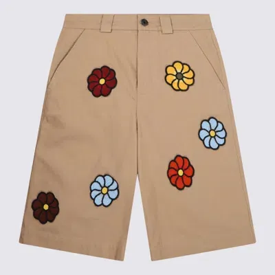 Moncler Genius Beige Cotton Belmont Shorts In Ecru