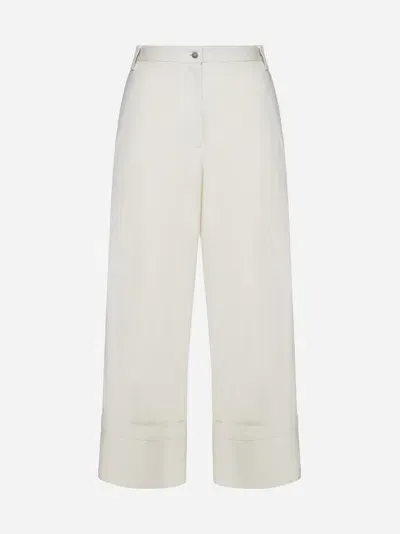 Moncler Genius Flared Cropped Jeans In White