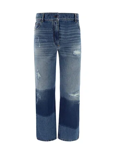 Moncler Genius Patchwork Style Jeans Moncler X Palm Angels In Denim