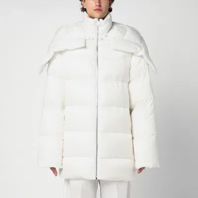 Moncler Genius White Down Jacket With Removable Shawl