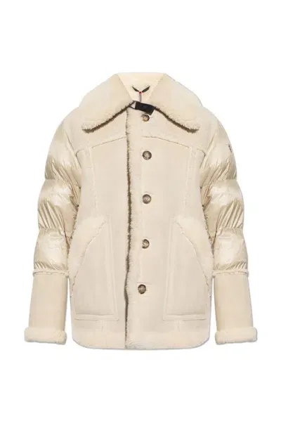 Moncler Grenoble Apres Ski Panelled Jacket In Beige