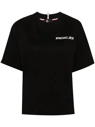 Moncler Grenoble Logo Cotton T Shirt In Black