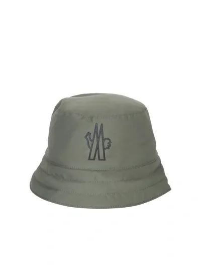 Moncler Grenoble Logo Detailed Bucket Hat In Black