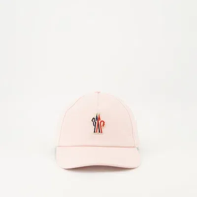 Moncler Grenoble Logo Embroidered Baseball Cap In Pink