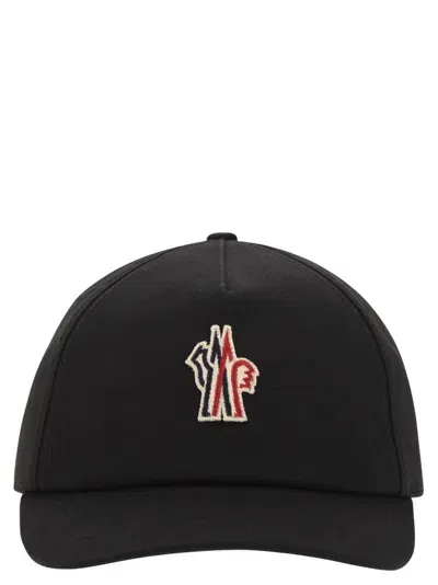 Moncler Grenoble Logo Patch Baseball Cap In Black