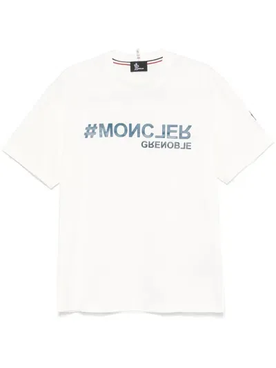 Moncler Grenoble Logo T-shirt In Beige