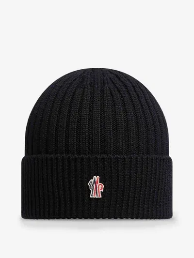 Moncler Grenoble Logo Wool Cap In Logo Patch On The Front